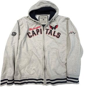 Old Time Hockey‎ Washington Capitals Gray Vintage Look Hoodie XL